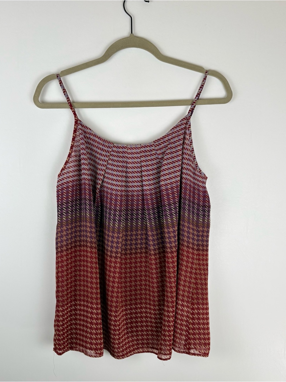 Cabi Women Medium Blouse Top Cami Camisole Spaghetti Straps Adjustable Red Boho